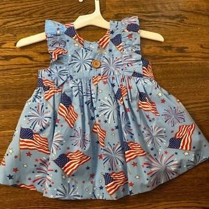 Eleanor Rose girls size 6-7 NWOT red, white, and blue July 4th top